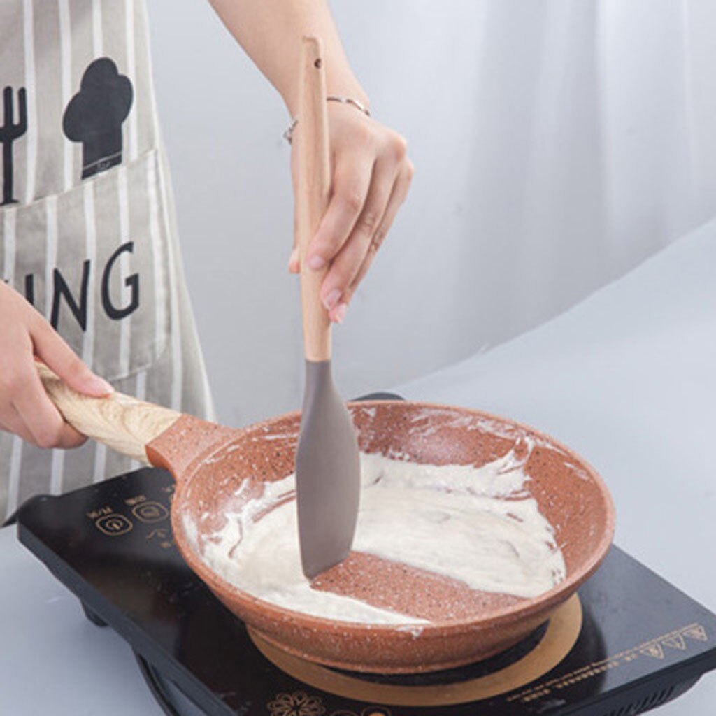 Wooden Silicone Kitchen Utensil Nonstick Utensils Cooking Ladle Turner Spatula Tong Cookware Baking Gadget Tool