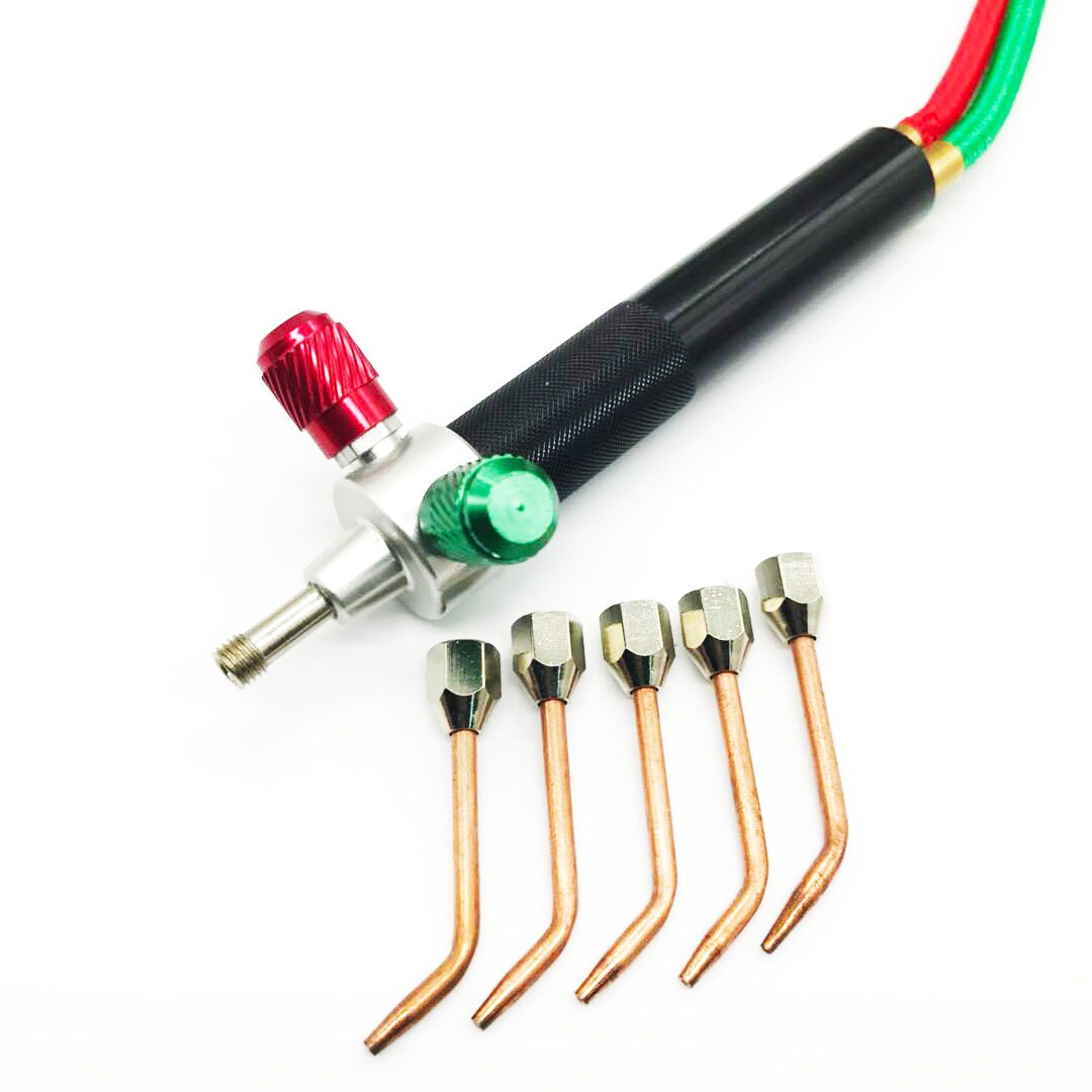 Mini Gas-Brander Gas Lastoorts Voor Zuurstof En Acetyleen Met 5 Tips Gebruikt In Sieraden Gereedschap