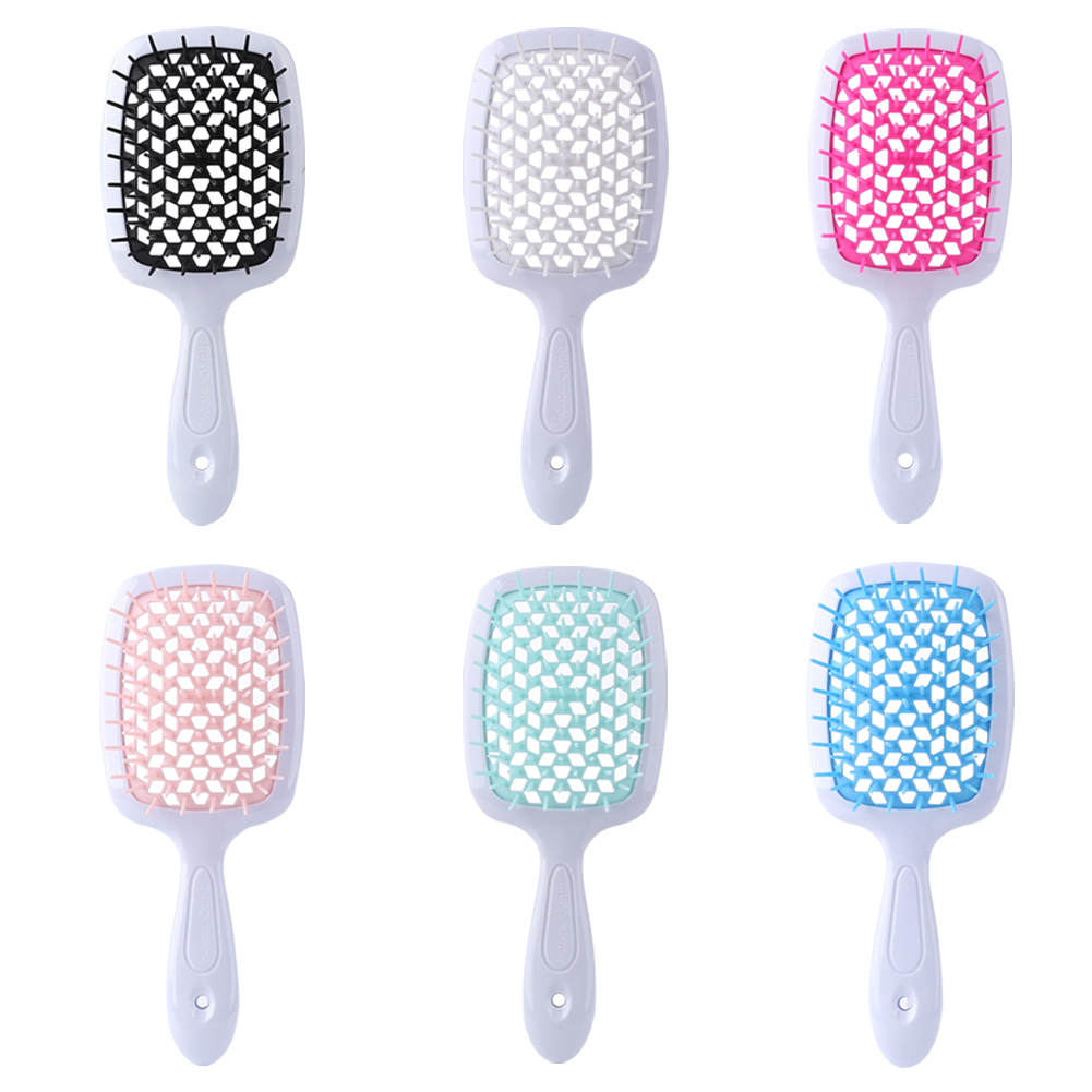 Cepillo de pelo enredado para niña, peines de pelo de dientes anchos, placa grande, masaje del cuero cabelludo, ahuecamiento, herramienta transparente para salón en casa