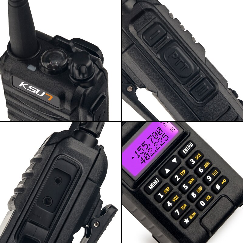 Ksun X-UV1D walkie talkie 8w vhf uhf banda dupla 136-480mhz rádio handheld em dois sentidos do transceptor cb do rádio do presunto do comunicador do hf