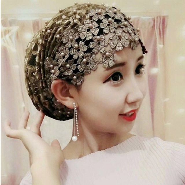 Modelele de explozie turban pălărie eșarfă hijab musulman care acoperă capul șapcă baotou: Tj00004 cafea