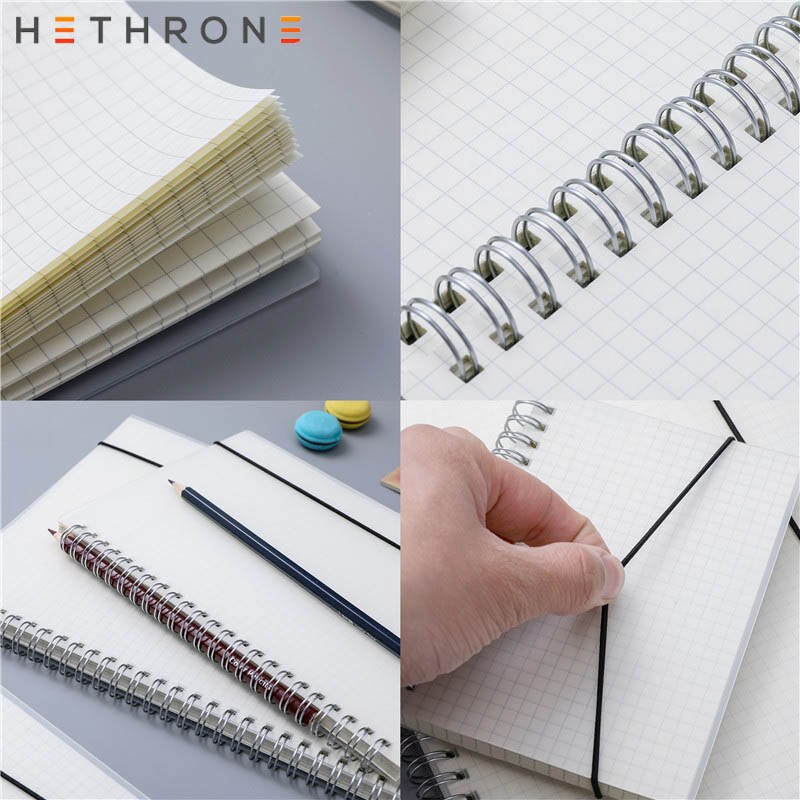 Hethrone A5 A6 Losse Blad Notebook Spiraal Bindmiddel DOT Blank Grid Papier Wekelijkse plan Papier Briefpapier Voor School Kantoor Notepad
