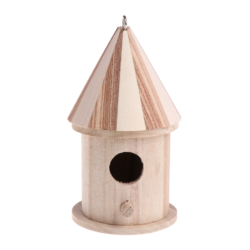 Wooden Nesting Nest Box Bird Cage House Small Birds Blue Tit Wren