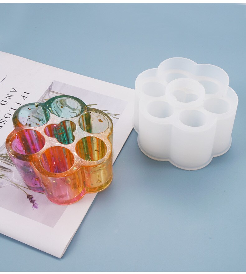 Opbergdoos voor lippenstift, diy harsmal, gedroogde bloemen van siliconen, decoratieve knutselmaterialen van epoxyhars, sieraden en cosmetica.