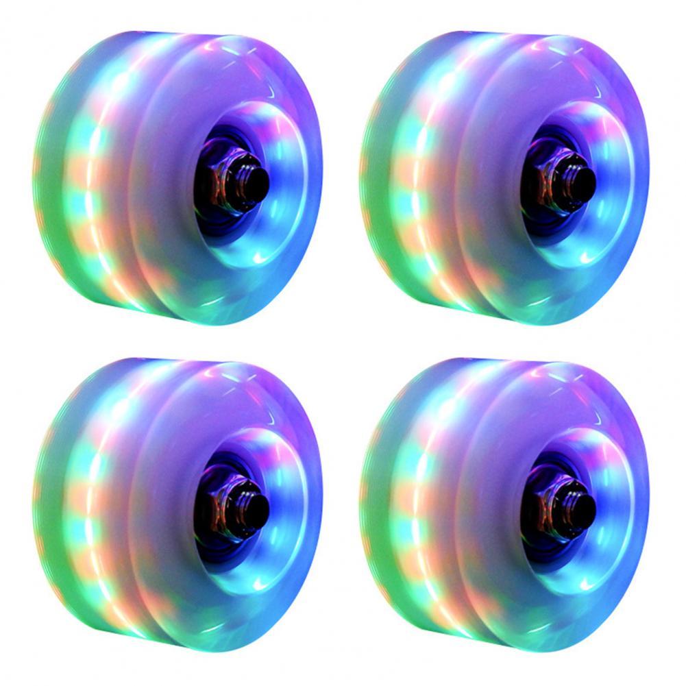 4Pcs Inline Roller Skate Wheels 4pcs LED Sliding PU Skating Flashing Wheel Rollers Durable Luminous Wheels instock