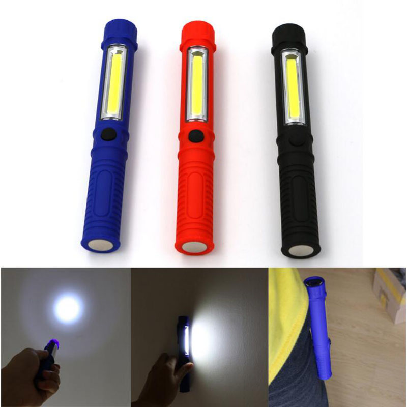 Portable Mini Light Working Inspection light COB LED Multifunction Maintenance flashlight Hand Torch lamp With Magnet AAA