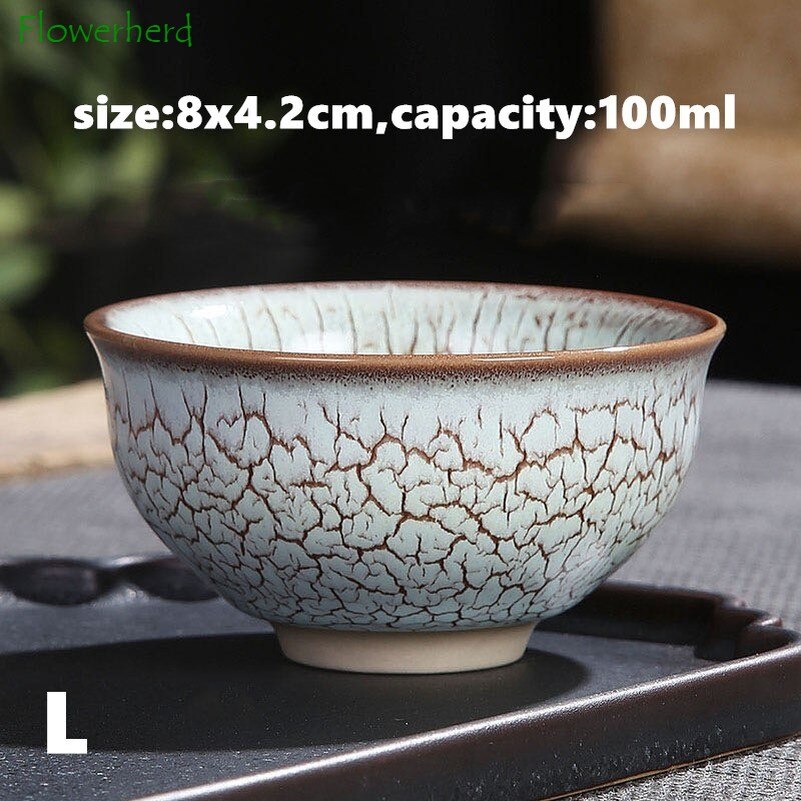 Keramik Tee Tasse Porzellan Teegeschirr Hundert Blüzehn Dick und glatt Einzigen Tasse Leopard Haut Schnee Glasur Geöffnet Meister Tasse Hohe-ende