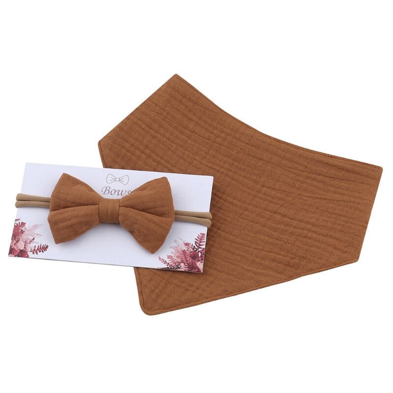 2 szt. Dziewczynek elastyczny łuk z roczniełąkiem na głłałę śliniaczek zestaw księżniczka Bowknot pasmo włosów śliniaki karmienie zestaw śliniaczek