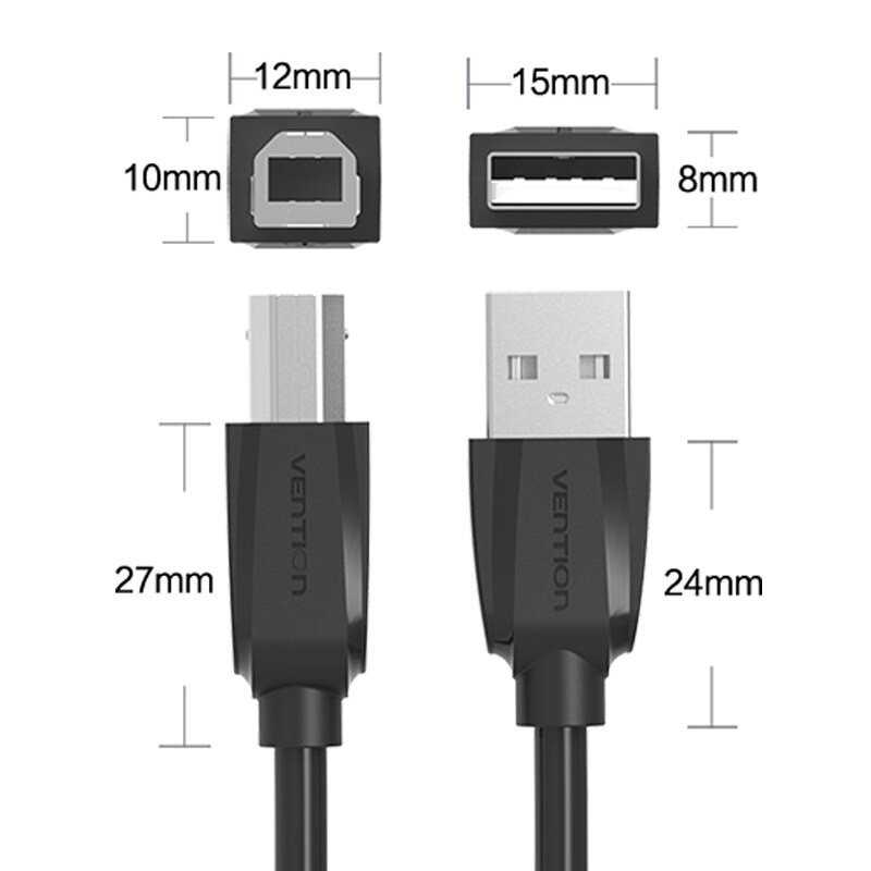 Tuuletus usb tulostinkaapeli usb type b uros uros usb 2.0 kaapeli canon epson hp zjiang tarratulostin dac usb tulostin