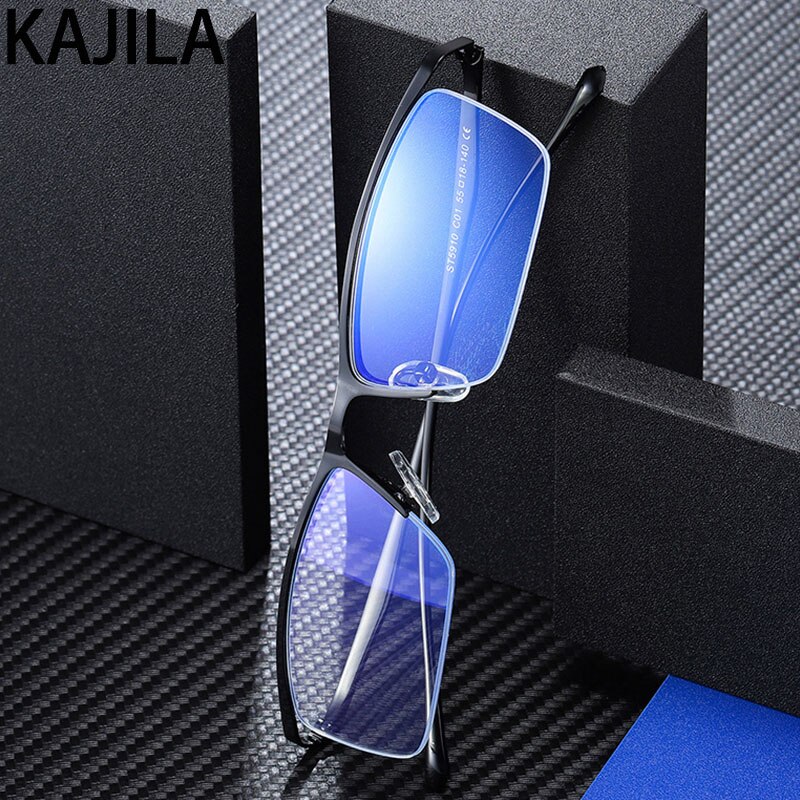 Anti-Blauw Licht Glazen Voor Mannen Half Randloze Oogbescherming Anti-blu Ray Eyewear Man metalen Frames Wholesale5910