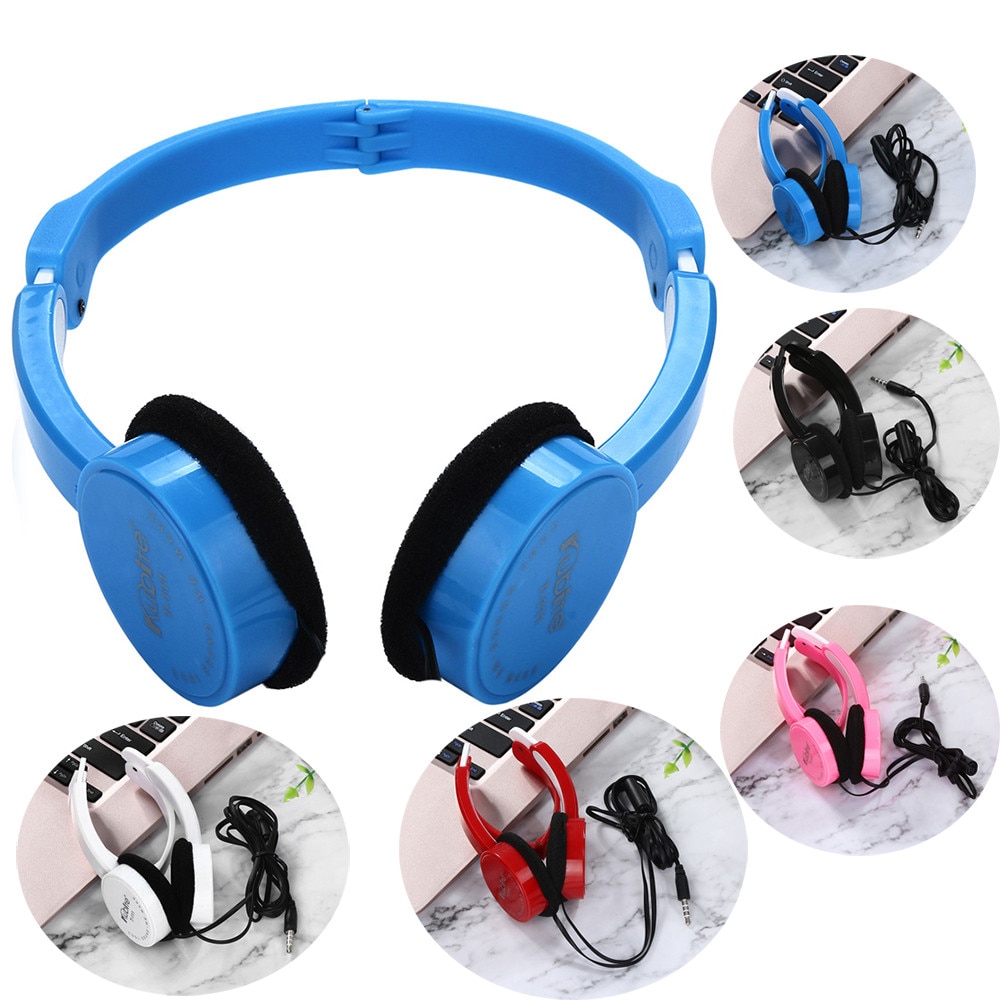 Kubite Kids Wired Big Headphones On Ear Foldable Stereo 3.5mm Wired Headset For Kids Earphone 5 colors For Boys and girls#15