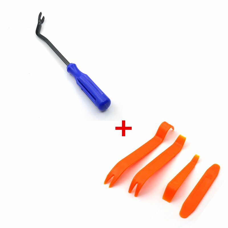 4pcs Car Door Pannel + 1pcs Blue Cleaner Tool Car Door Panel Remover Upholstery Fastener Disassemble Auto Vehicle Refit Tools