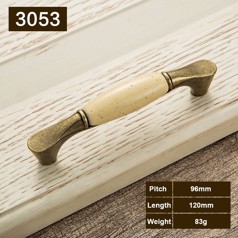 Classic Ceramic Door Handles Antique Kitchen Cabinet Knobs and Handles for Cupboards Drawer Pulls Handles Furniture Hardware: H