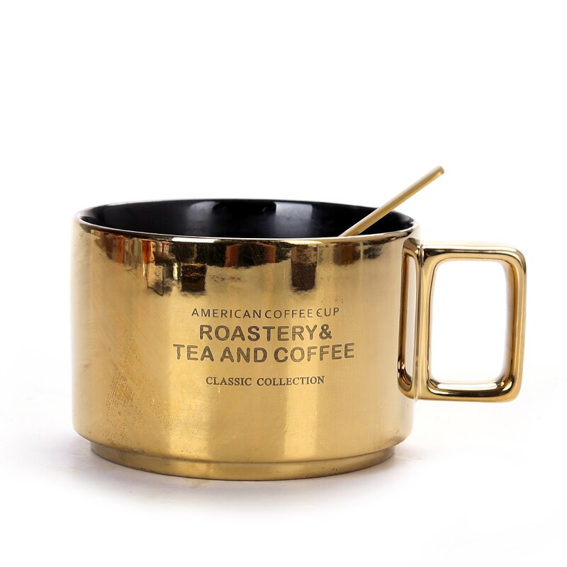 Ontbijt Koffie Mok Cup Melk Keramische Luxe Mokken Koffiekopjes Keramische Reizen Huis Tuin Koffie Tazas De Cafe Cup En schotel Set: Style   7No coasters