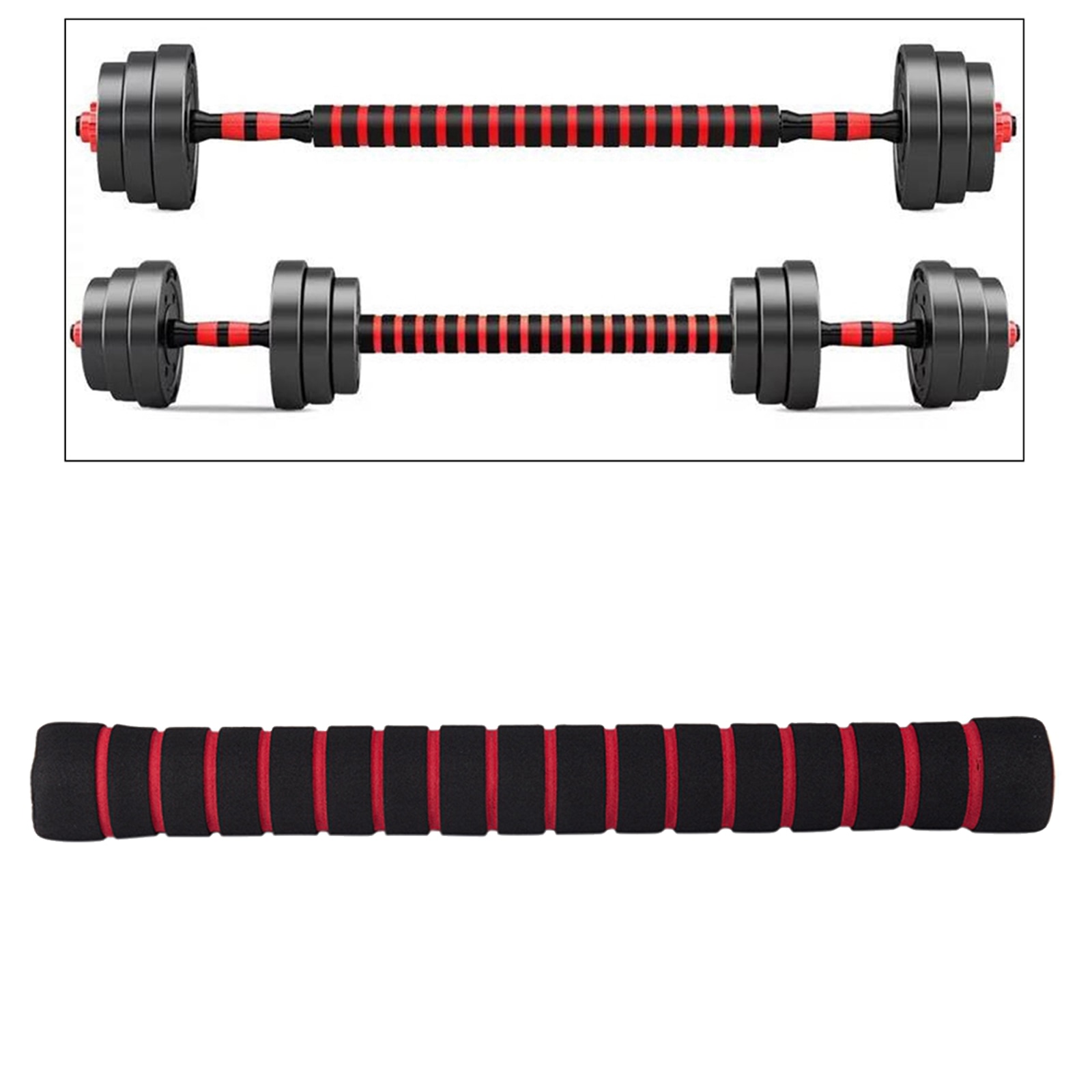 Dumbbell Extension Bar Foam Padded 1&#39;&#39; Extender Connector Converts to Barbell