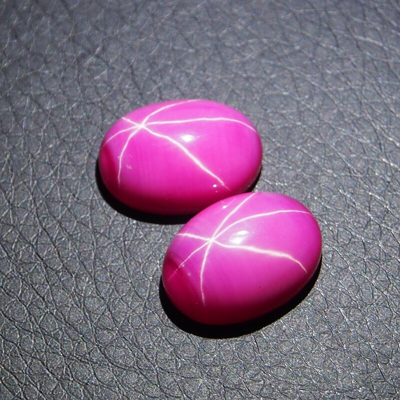 8*10mm 5 Stuk/veel Red Ruby Oval Cabochon Rode Ster Robijn voor DIY sieraden