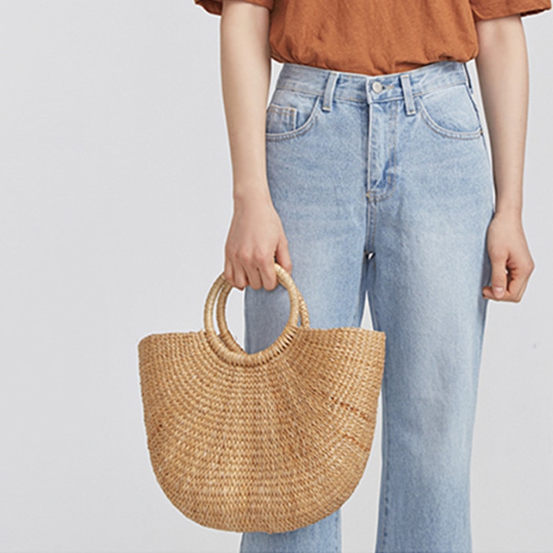 tassel Rattan Bag beach bag straw totes bag bucket summer bags with tassels women handbag braided