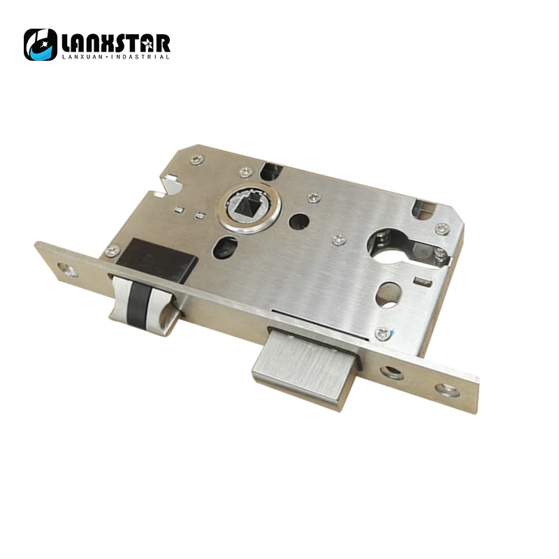 Luxury 304 Stainless Steel Big 58Size Handle Lock Lockbody Nylon Mute Harping Oblique Tongue Double Pulley and Bearing Lock Body