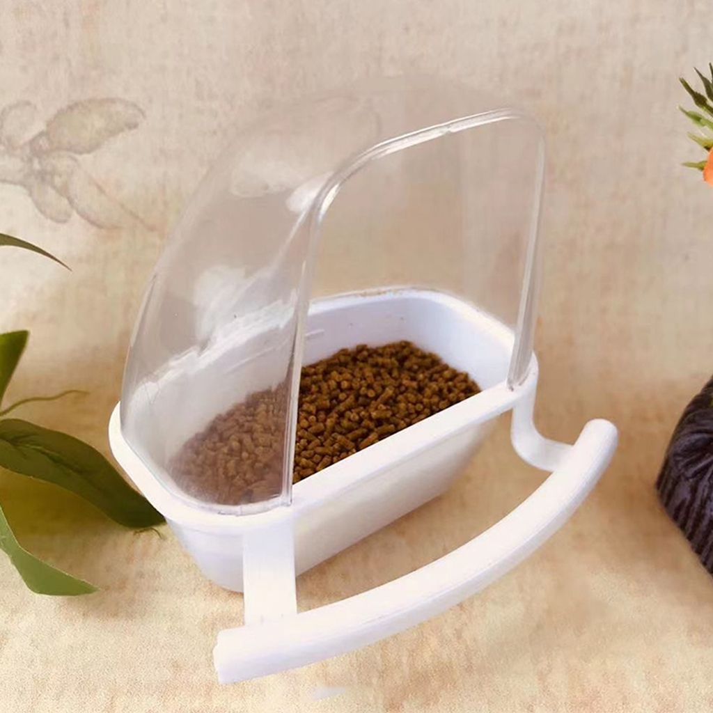 1Pc Clear House Window Bird Feeder Tray Bird House Spill-Proof Pet Feeder Fix on Cage Birds Watering Bowl