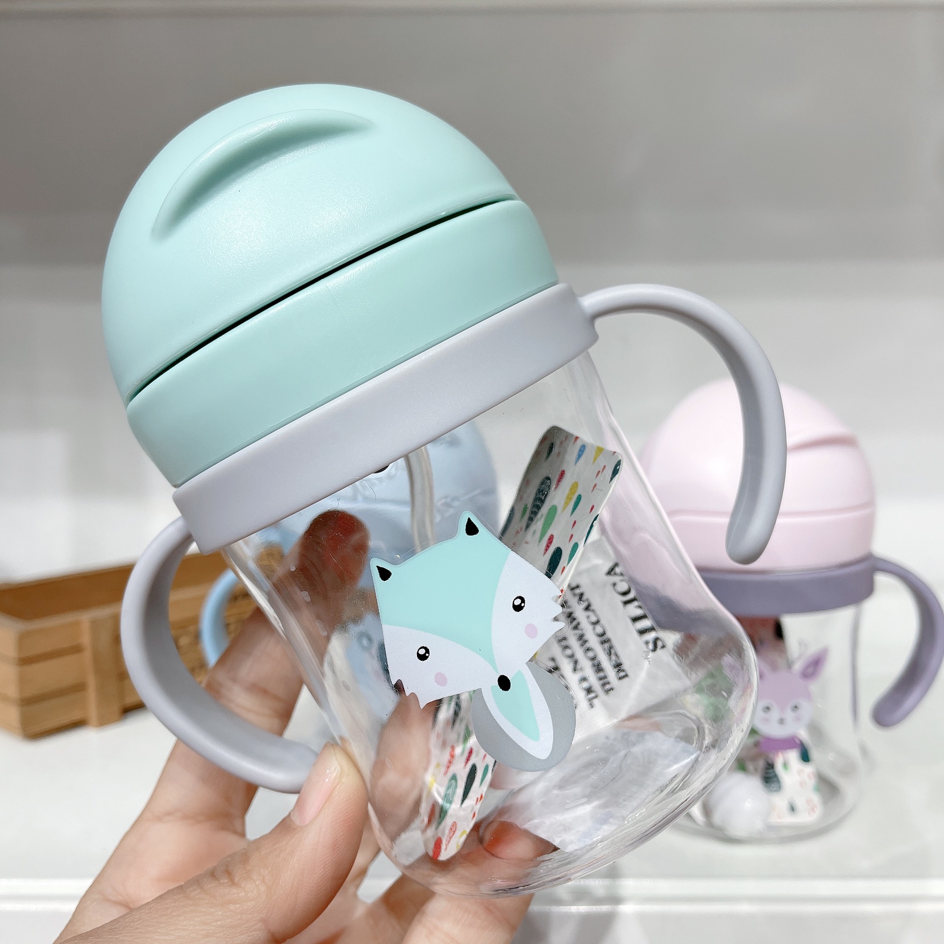 Biberon pour Bébé avec Paille Capacité 250 ou 350 ml pour Apprendre à Boire, Bouteille d&#39;Alimentation, pour Enfant, Entraînement: 250ml Green B