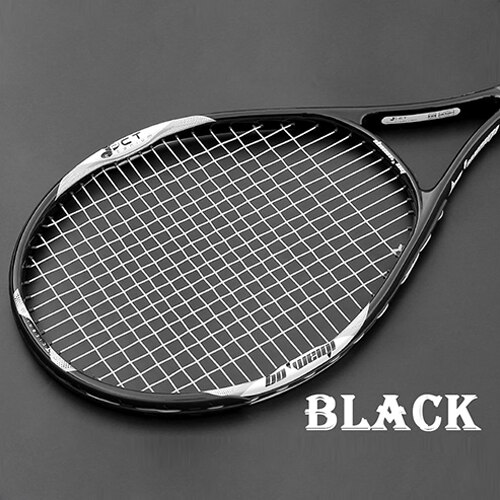 Carbon Aluminium Alloy Strung Tennis Racket For Adult Tenis Rackets Strings Bag Raqueta Padel Men Women: black