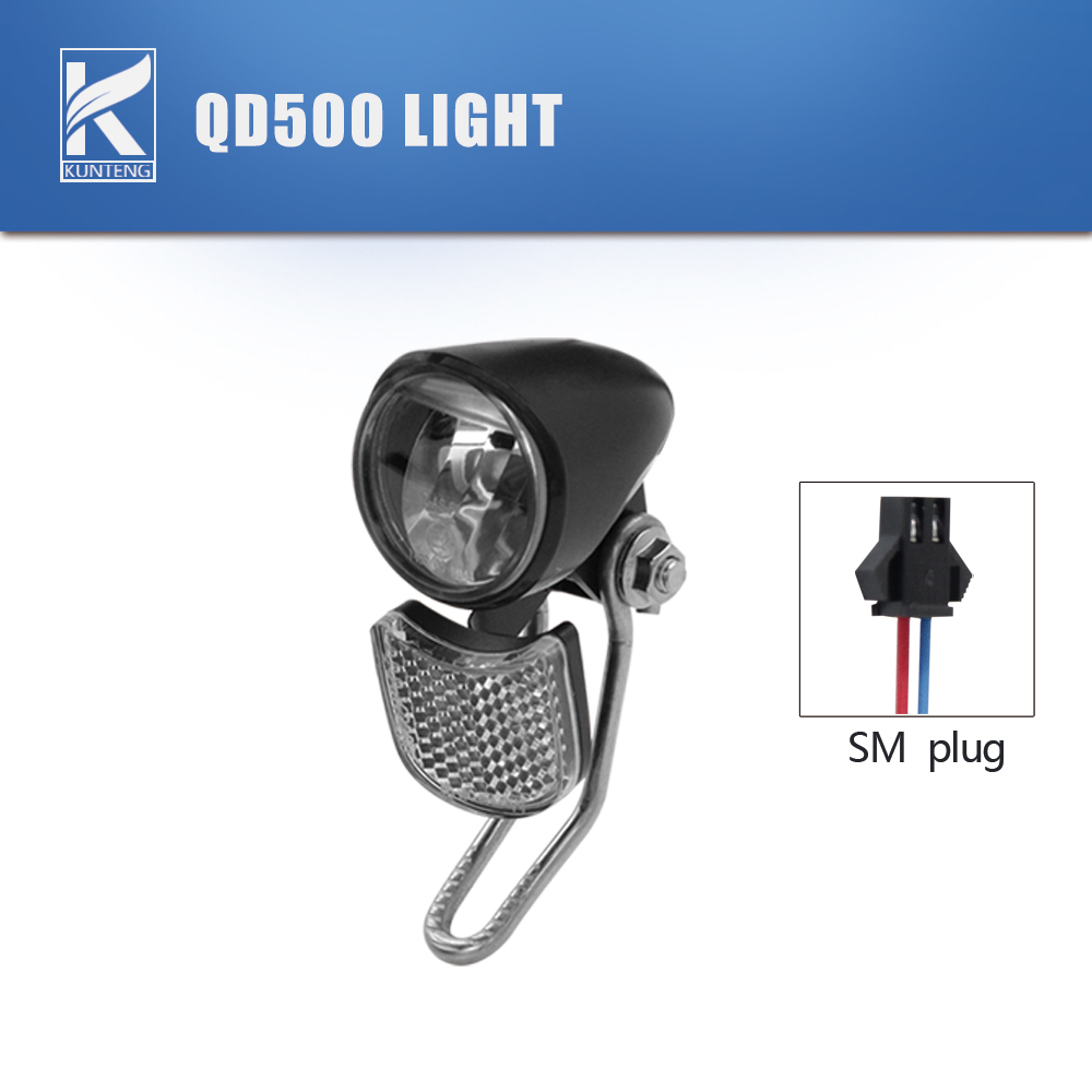 Feu avant de vélo électrique QD260 QD470 QD500 6-60V 2 broches SM/WP, phare LED pour accessoires de vélo électrique: jaune clair