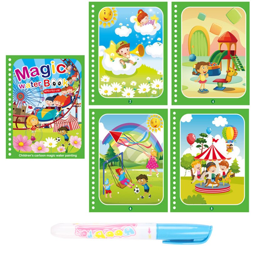 LOLEDE Magic Water Drawing Book Coloring Book Doodle Magic Pen Painting Drawing Notebooks Kids Birthday Christmas Year: 38
