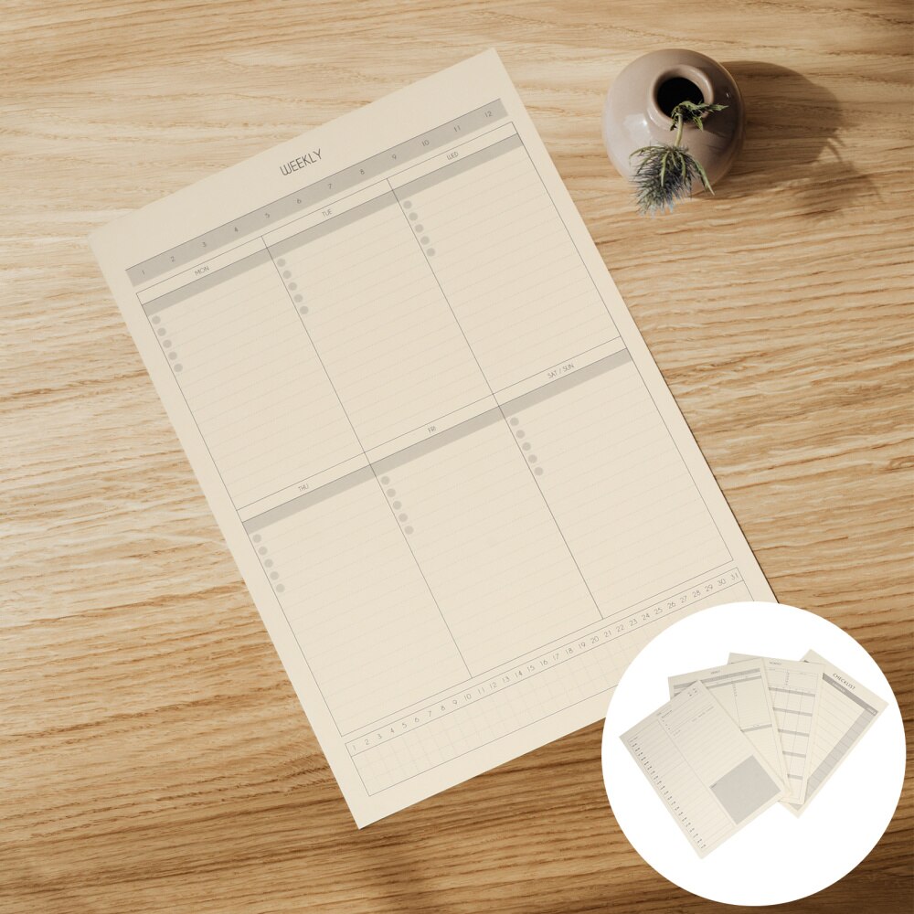 4 Packs Daily Weekly Monthly Notepad Schedule Checklist Notepad Planner Pad: Default Title