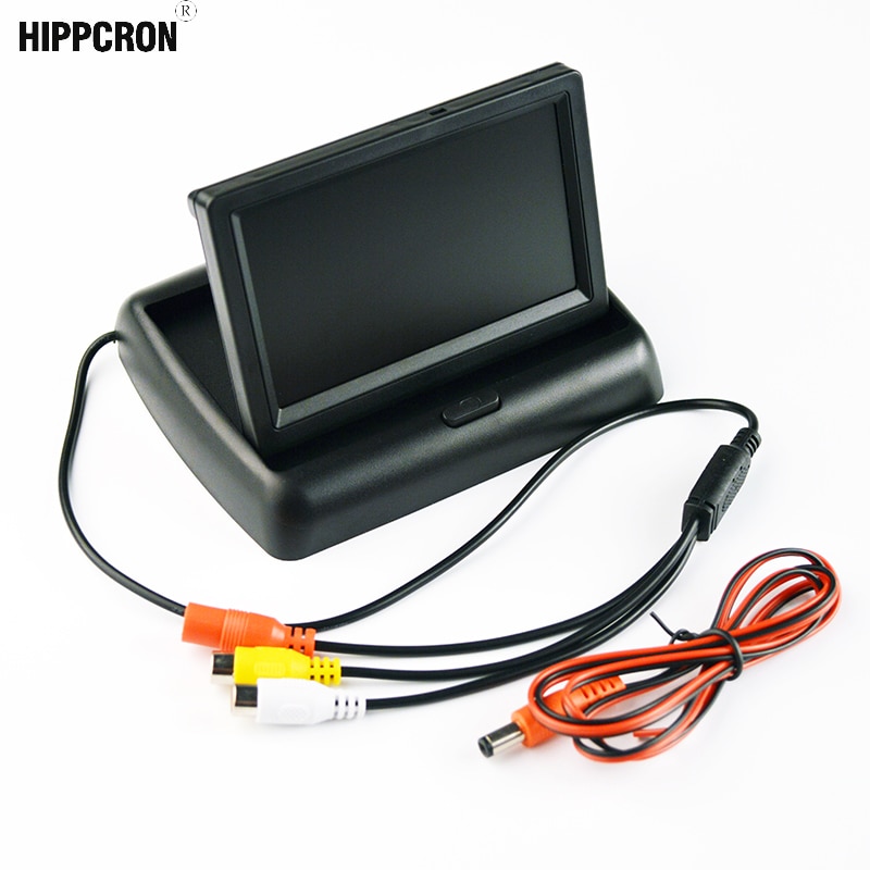Hippcron 4.3 "Auto Monitor Opvouwbaar Kleur TFT-LCD Monitor Auto Reverse Achteruitkijkspiegel 4.3 inch Parking System voor Auto achteruitrijcamera camera