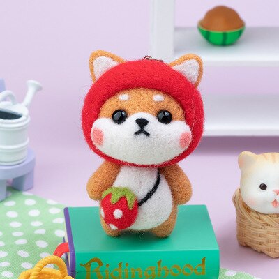 Jiwuo Wool Felt Kit Needle Felting Kit Animal Pet Doll for Needle Material Bag Pack for Beginner Non Finished Wool Felt Package: 1