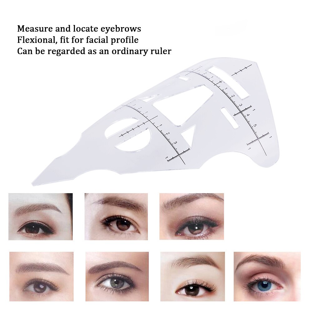 Microblading øyenbryn sjablong forme linjal ansikts fil guide linjal permanent øyenbryn leppe makeup shaper mal måleverktøy