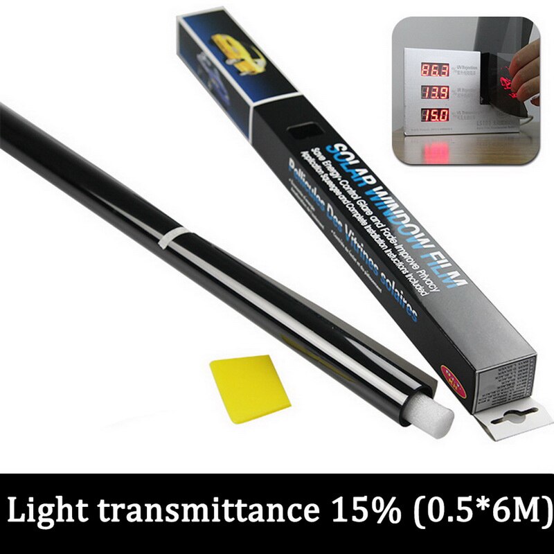 0.5m X 3/6m 1/5/15/25/35/50 Percent VLT Window Tint Film Glass Sticker Sun Shade Film for Car UV Protector foils Sticker Films: 15 Transmittance 6m