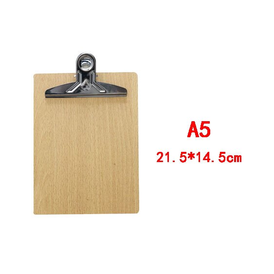 Office supplies thickened wooden hanging A4 board clamp, folder writing board clamp flat clamp: A5