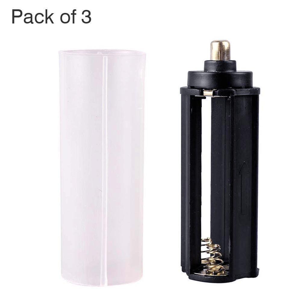 2 in 1 AAA Size Cell Battery Converter Adapter 18650 Batteries Holder Plastic Case Switcher: 3 Set
