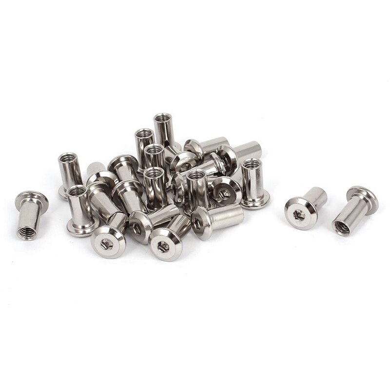 25pcs M6 Rivet Hex Socket Head Cap Screw Barrel Nut Furniture Hardware