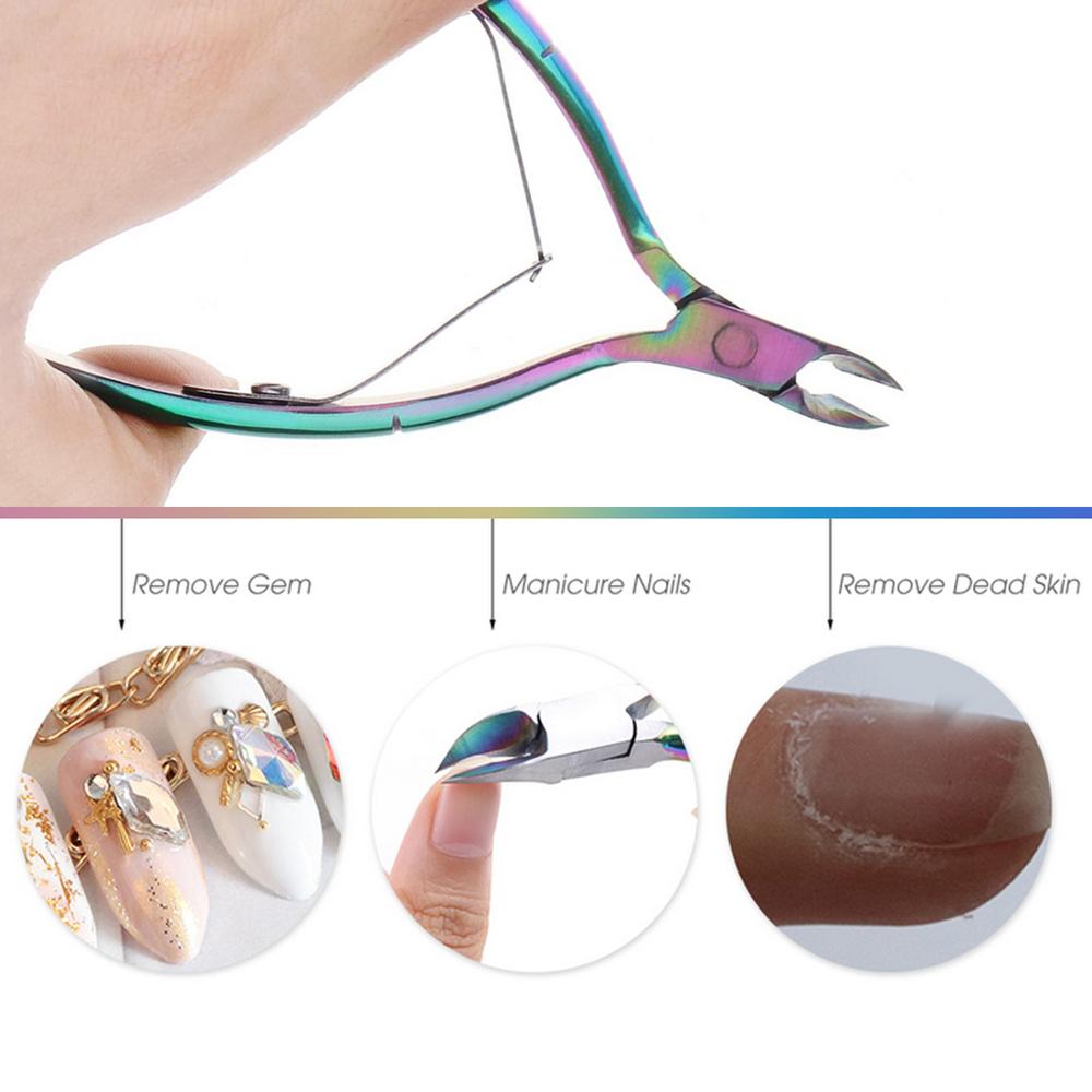 3PCS Stainless Steel Nails Cuticle Nipper Pusher Remover Polish Scrapper Set for Home Manicure Nail Care Tools