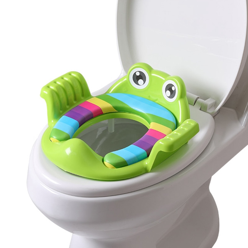 Børnes toiletsæde toilet potte træning tegneserie hjælp baby sæde vaskemaskine mænd og kvinder baby sæde ring grøn: Default Title