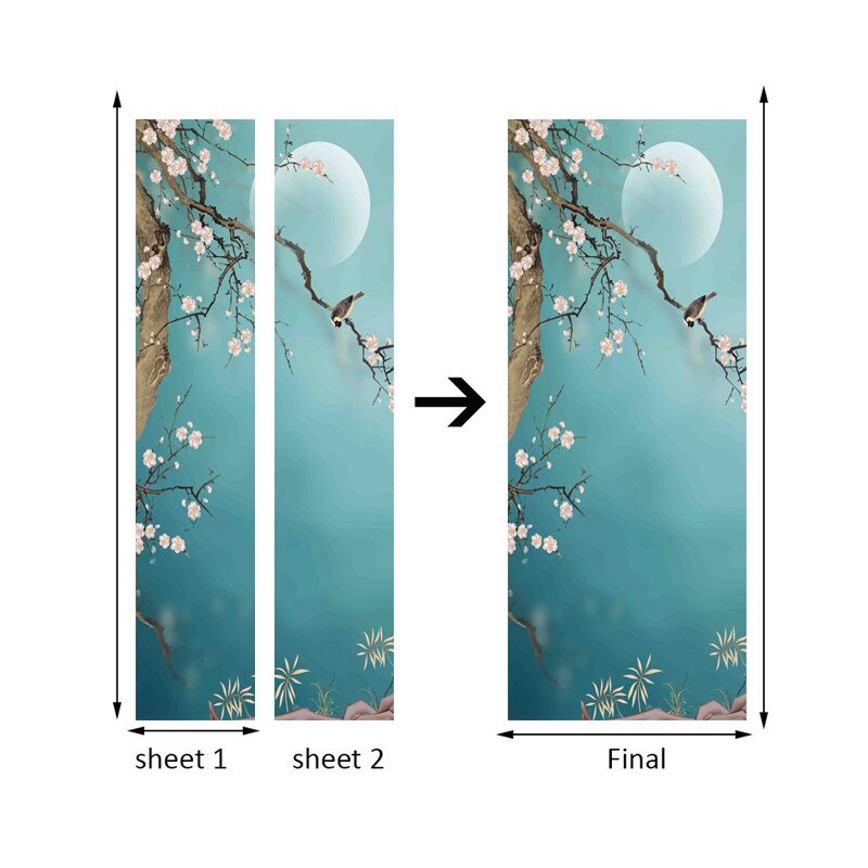 Wallpaper Chinese Style Hand Painted Flowers Birds Art Wall Painting Vinyl Self-Adhesive Door Sticker 3D Photo Waterproof Mural