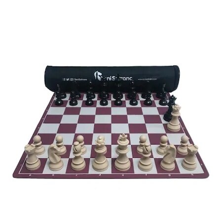 * * schaakset  (95mm-650gr- dubbele vezirli) draagbare schaakset plastic reis internationaal schaak