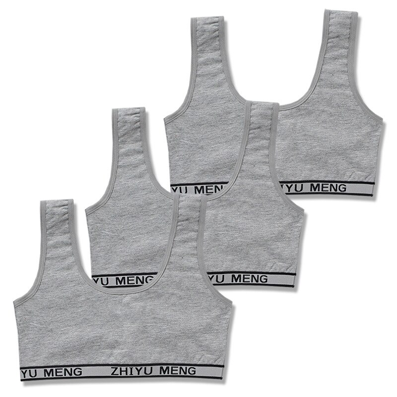 Dolescente – soutien-gorge Double couche avec lettres de soins du sein pour enfants, sous-vêtements de Sport pour adolescentes de 6 à 12 ans, 3 pièces