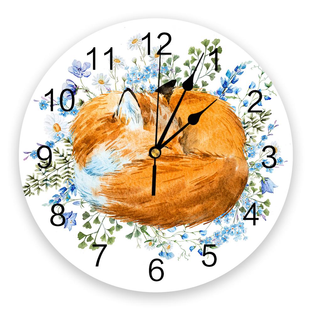 Ratons laveurs beaux ratons laveurs animaux PVC horloge murale salon chambre mur horloge numérique maison Decore horloge murale moderne: LEX00909CKAZ1