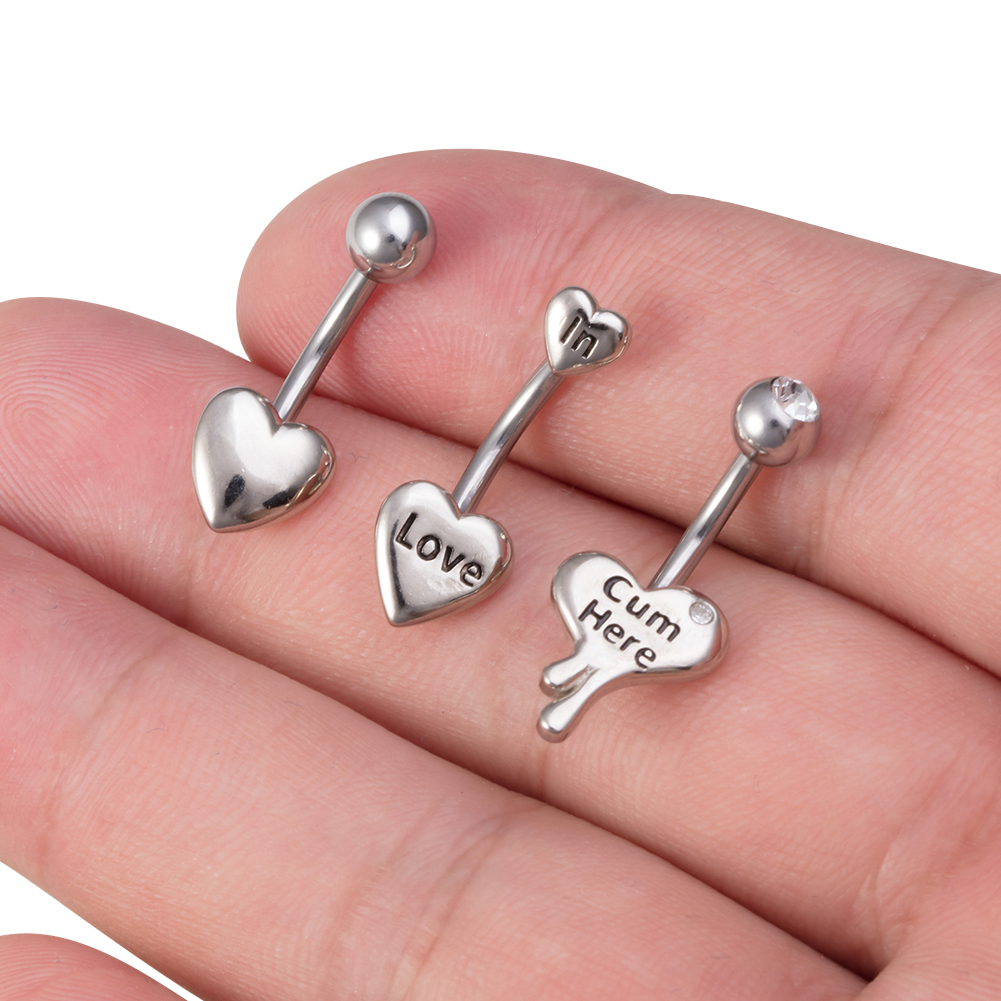 , barra para Piercing en forma de corazón de amor para mujer, anillo para Ombligo de acero quirúrgico Sexy, pendientes para Piercing Nombril, joyería