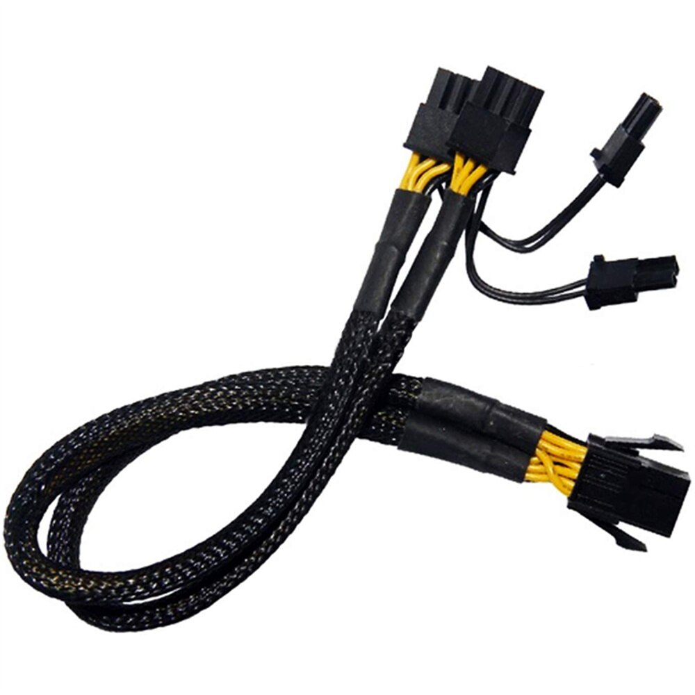 6 stk 6 pin til dual 8 pin strømforsyningskabel pcie pci -e 6 pin til dual 8 pin grafikkort kabel splitter til btc eth mining miner