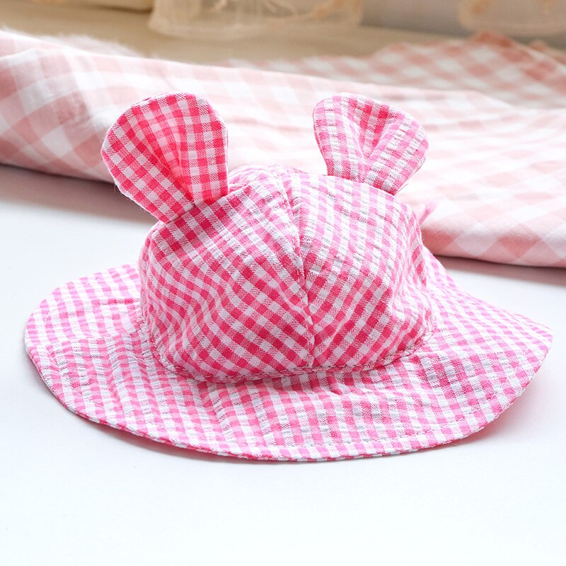 PETCIRCLE Dog Clothes Product Plaid Color Sun Hat For Small Dog Puppy Pet Cat All Season Pet Cute Costume Pet Clothes Cool Hat: Pink