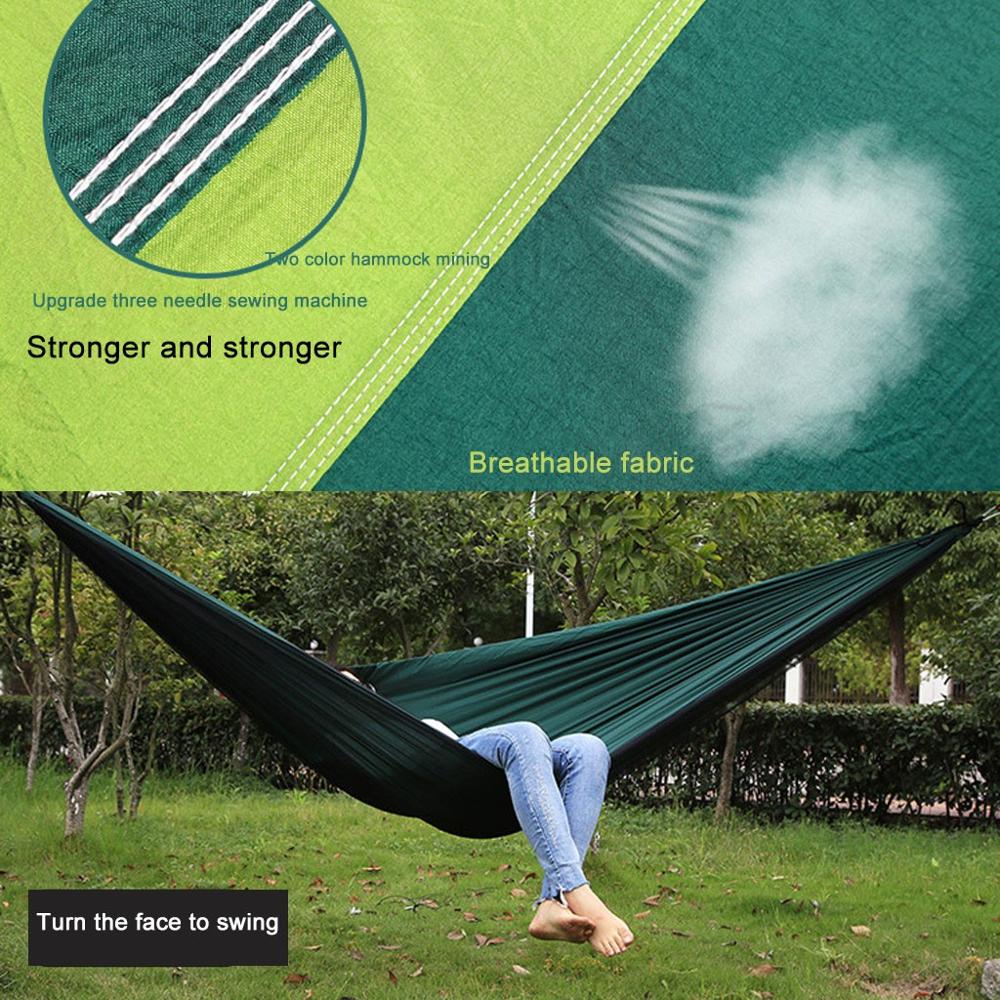 Ultralet bærbar udendørs camping myggenet mand kvinder børn nylon hængende seng sove gynge unisex solid komfortabel hængekøje