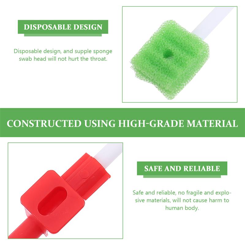 3Pcs Sponge Tooth Brushes Oral Swabs Oral Cleaning Brushes Sponge Swabs Toothbrushes Mouth Swabs For Elderly 19.5X2.2CM