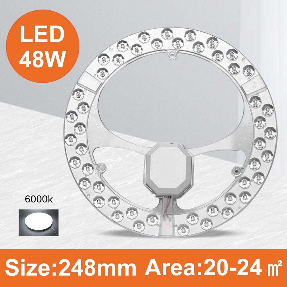 Led-panellampe taklampe led-panel dimbar 24 w 36 w 48 w 96 w 120 w 220v led-panel rund modul: Varm hvit