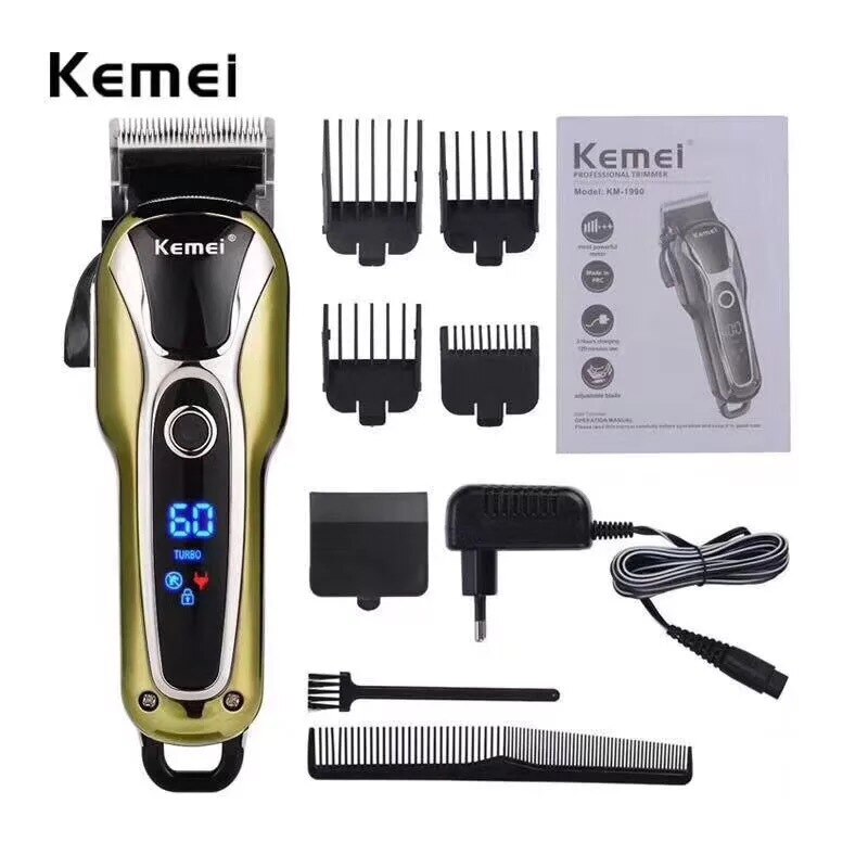 Strong Power Hair Trimmer Rechargeable Cutter With 4 Limit Combs No Skin Injury Cutting Machine Low Noise Electric Clipper