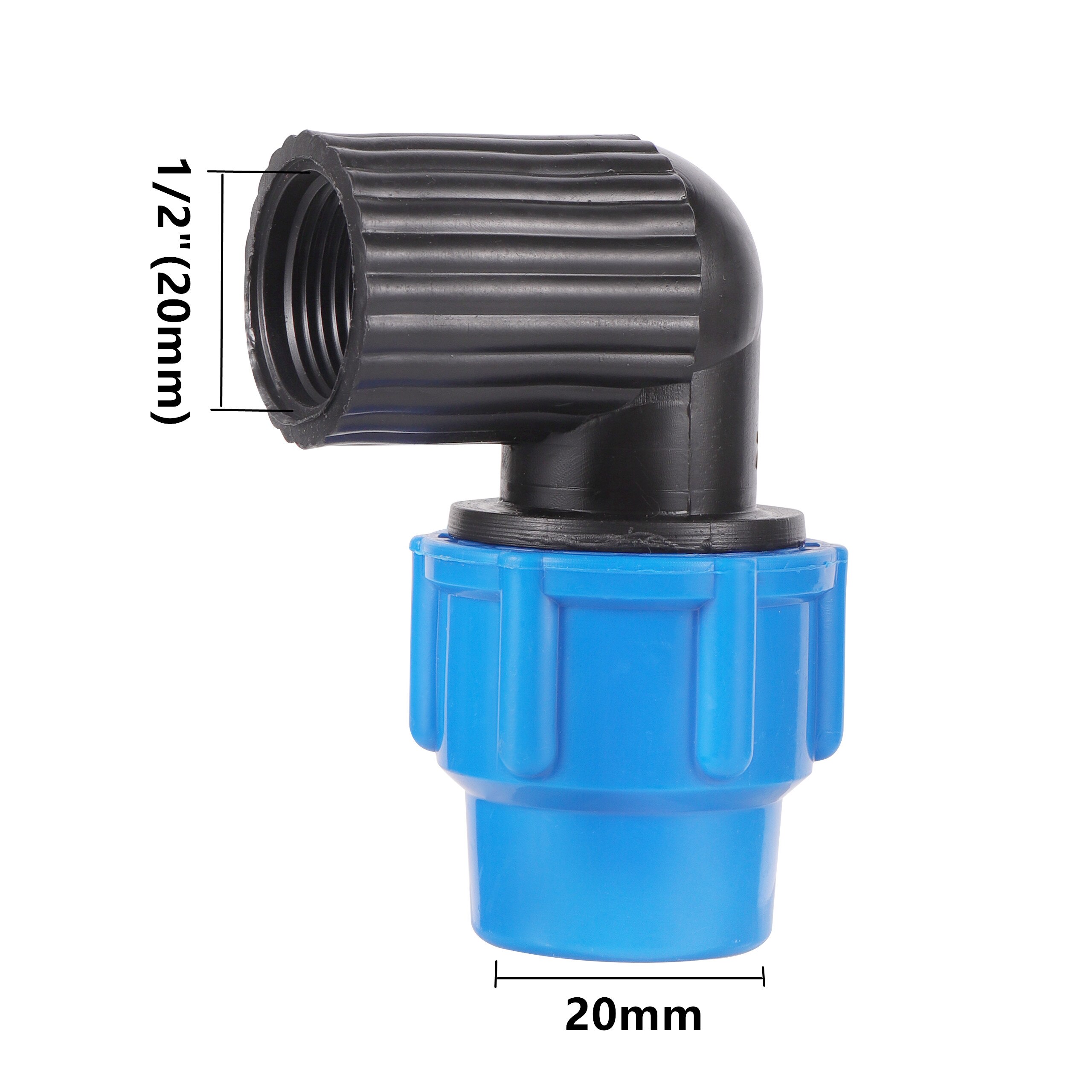 Female Thread 1/2" 3/4" *20/25/32mm Male Thread 1" *25mm Elbow Reducing Connector Garden Agriculture Irrigation PE Pipe Fittings: 1I2 to 20mm
