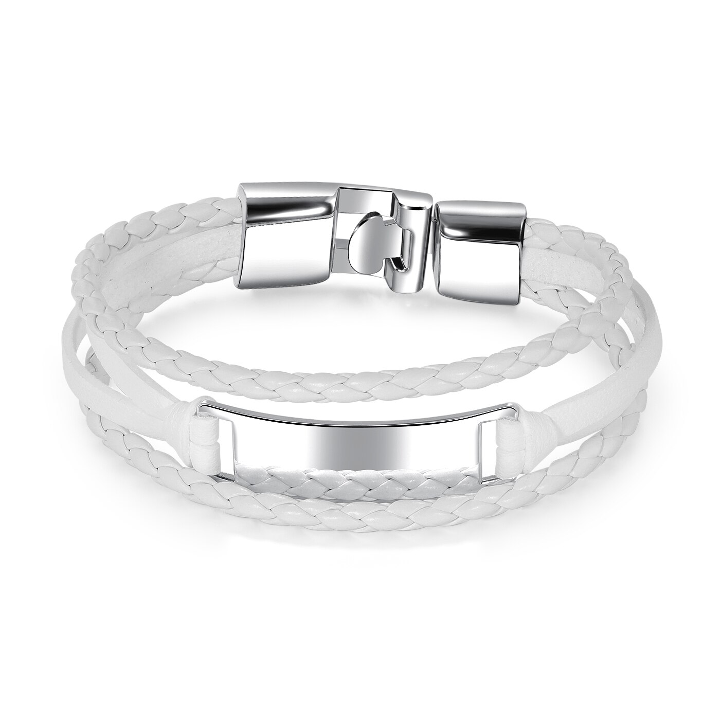 Europese Punk Pu Lederen Armband Met Smooth Tag Voor Vrouwen/Mannen Sieraden 20Cm: Color 2